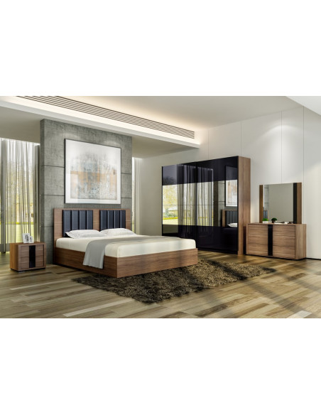 Chambre à coucher FESTI- chêne - noir