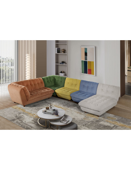 Canapé Modulable d’Angle Multicolore – Élégance Flexible et Confort modèle Prismatica Rainbow