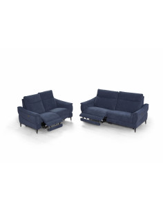 Ensemble Relax Électrique 3+2+1 en Tissu Bleu Foncé – Confort et Él...