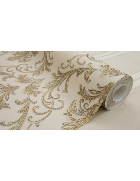 Papier Peint Baroque Doré - Raffinement Intemporel, 106 cm x 10,05 m