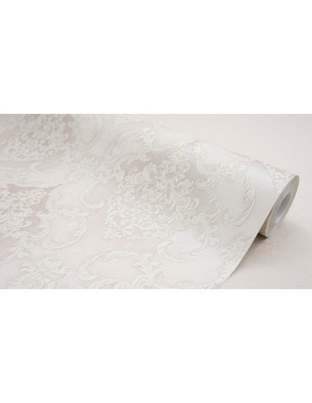 Papier Peint Motif Baroque Ivoire - Élégance Classique, 106 cm x 10,05