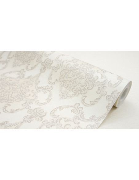 Papier Peint Motif Baroque Beige Clair - Chic Intemporel, 106 cm x 10,05 m