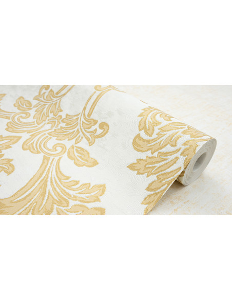 Papier Peint Baroque Doré - Raffinement et Éclat, 106 cm x 10,05 m