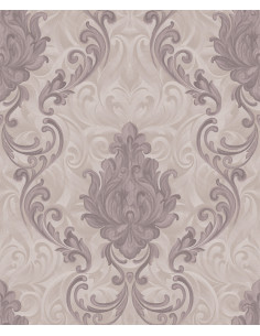 Papier Peint Baroque Mauve Élégant - Grande Largeur, 106 cm x 10,05 m