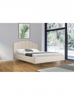 Lit avec sommier + matelas en mousse à haute densité 140 X 190CM Pa...