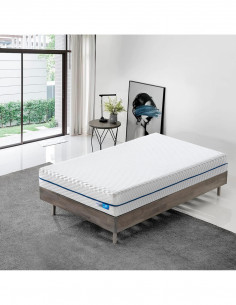 Lit avec sommier + matelas en mousse à haute densité 140 X 190CM Pa...