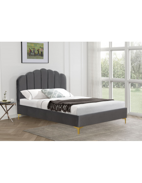 Lit Design avec sommier - Modèle Tiphanie Luxury Design Bed couleur gris