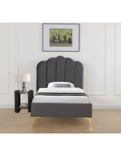 Lit Design avec sommier - Modèle Tiphanie Luxury Design Bed couleur gris