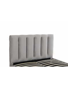 Lit avec coffre de rangement en velours GRIS modèles LISA Découvrez...