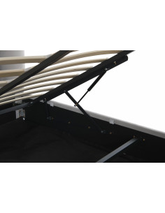 Lit avec coffre de rangement en velours GRIS modèles LISA Découvrez...