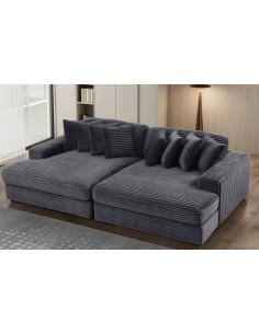 Canapé panoramique Prince en velours côtelé – Élégance royale et confort généreux