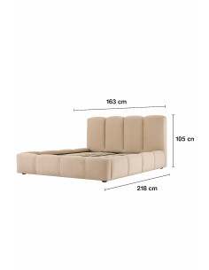 Lit Coffre de Rangement Delphine en Velours – Élégance Douce et Fonctionnalité Optimale