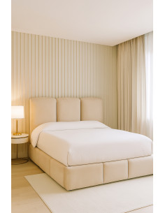 Lit Coffre de Rangement Delphine en Velours – Élégance Douce et Fonctionnalité Optimale