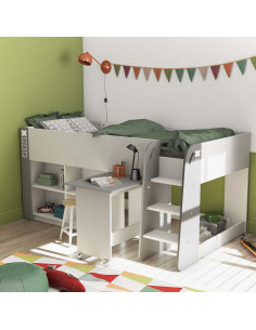 Lit combiné avec bureau HAMPTON – Gain de place et style garanti