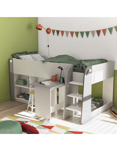 Lit combiné avec bureau HAMPTON – Gain de place et style garanti