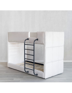 Lit superposé Lumy – Velours blanc 90x200 cm