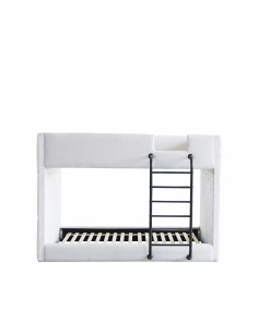 Lit superposé Lumy – Velours blanc 90x200 cm