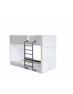 Lit superposé Lumy – Velours blanc 90x200 cm