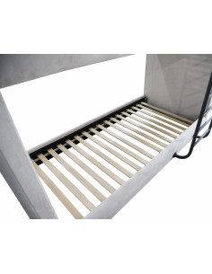 Lit superposé Lumy – Velours blanc 90x200 cm