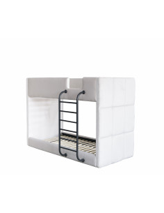 Lit superposé Lumy – Velours blanc 90x200 cm