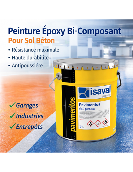 Isalpox Peinture Époxy bi-composants pour Sols de Parkings, Industries, Commerces, Ateliers