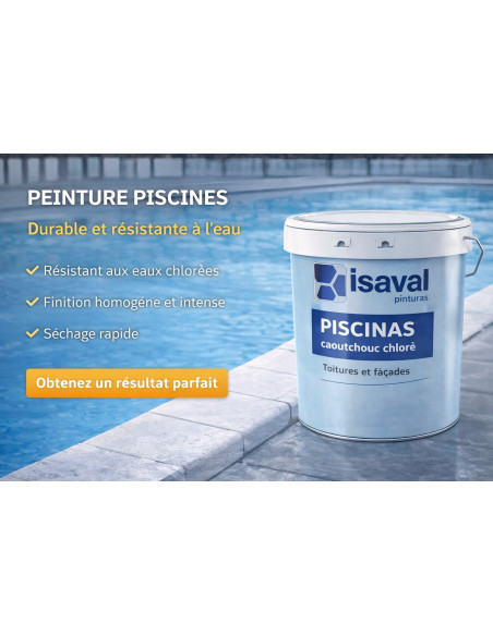 Peinture Piscine solvantée Satinée à base de Caoutchouc Chloré