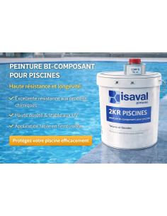 Peinture Piscines bi-composants pour support Ciment, Polyester et f...