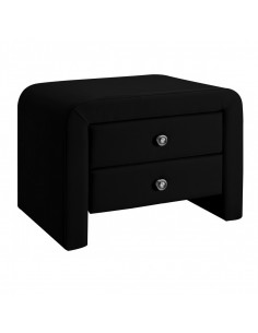 Table de chevet 2 tiroirs Houston - Noir - Polyuréthane Table de ch...